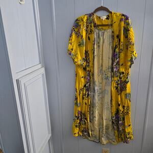 UMGEE Floral Duster Kimono Size M – Boho, Festival, Yellow, Lightweight